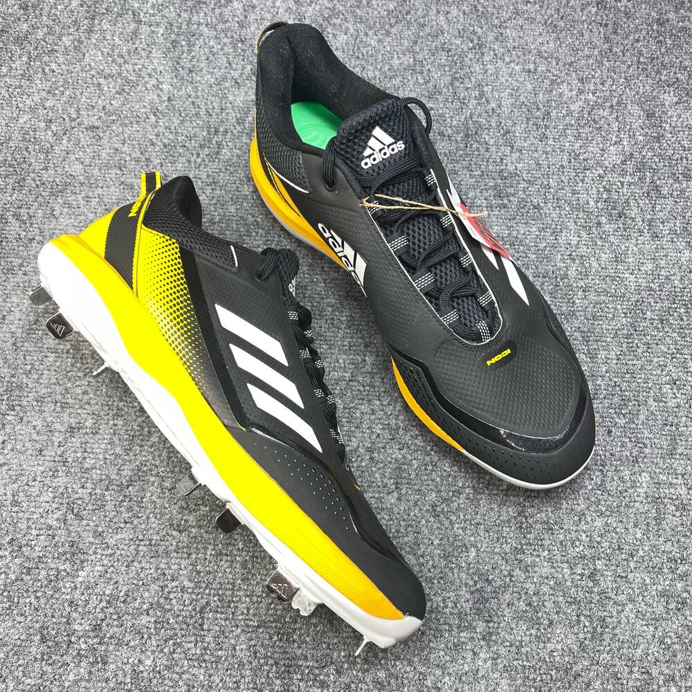 Adidas Icon 7 Metal Baseball Cleats Shoes S23856 Black Yellow Mens USA 14